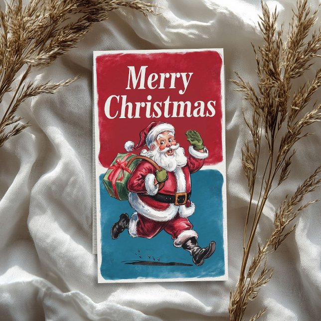 Funny Vintager Weihnachtsmann mit Weihnachtsgesche Seidenpapier (Funny Vintage Santa Claus with Christmas gift Tissue Paper)