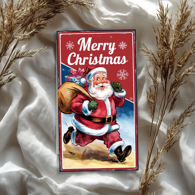 Funny Vintager Weihnachtsmann mit Weihnachtstasche Seidenpapier (Funny Vintage Santa Claus with Christmas bag Tissue Paper)
