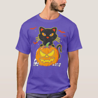 Funny Vintages Beängstigendes Halloween Black Cat T-Shirt