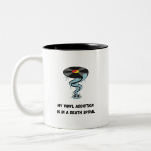 Funny Vinyl Advocation Spiral   Datensatzsammler Zweifarbige Tasse