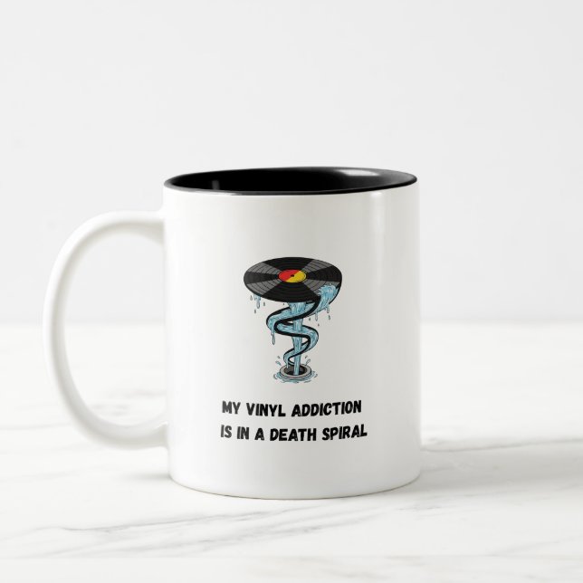 Funny Vinyl Advocation Spiral | Datensatzsammler Zweifarbige Tasse (Links)