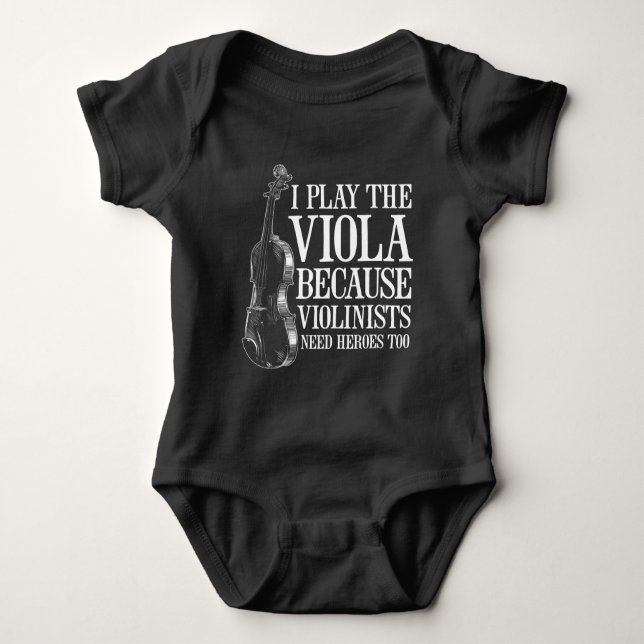 Funny Viola Player weil Violinisten Helden brauche Baby Strampler (Vorderseite)