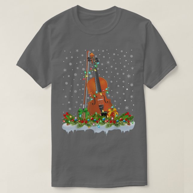 Funny Violin Music Lover Matching Santa Violine Ch T-Shirt (Design vorne)