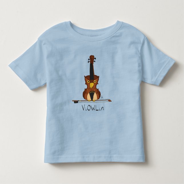 Funny Violin Niedlich Owl Musiker Kinder Musik Kleinkind T-shirt (Vorderseite)
