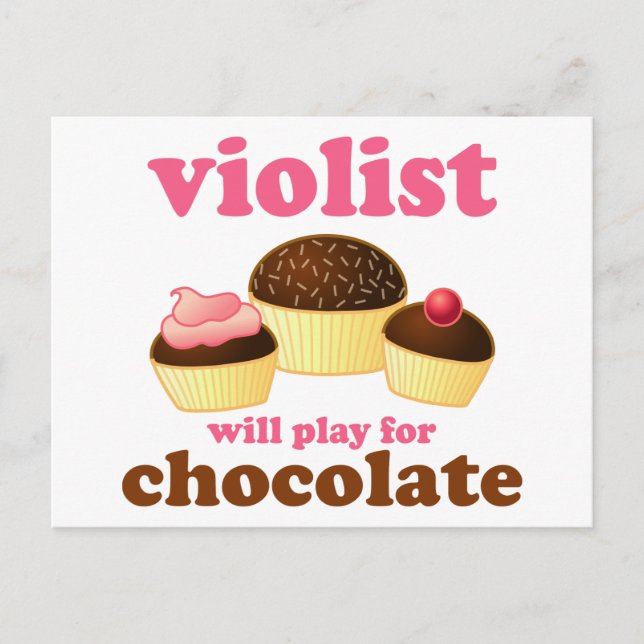 Funny Violist Music Postcard Postkarte (Vorderseite)