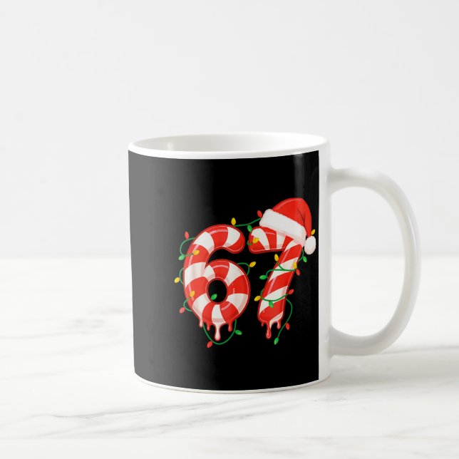 Funny Viral Christmas 67 Candy Canes Meme Santa Ho Kaffeetasse (Rechts)