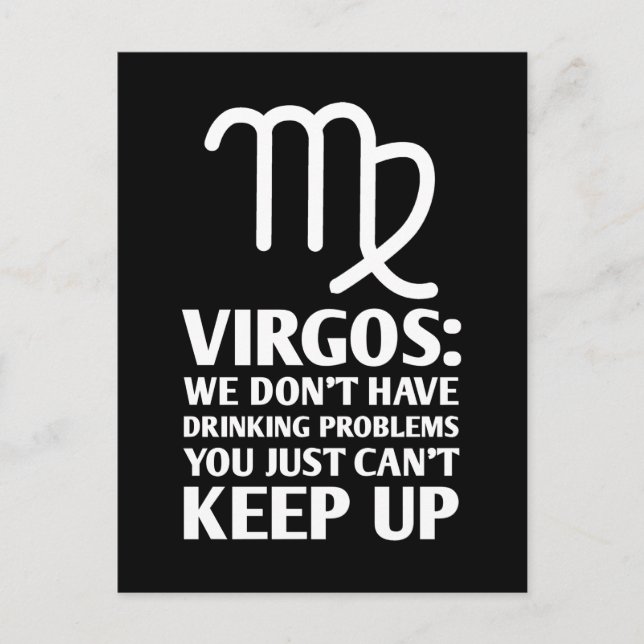 Funny Virgo Drinks Zodiac Astrologie Zeichen Postkarte (Vorderseite)