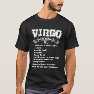 Funny Virgo Facts Zodiac Sign Gift - Horoskop Bir T-Shirt