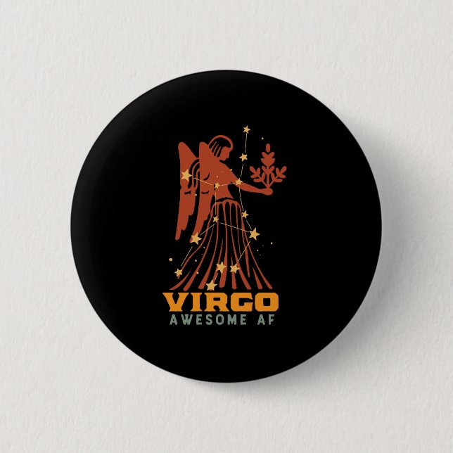 Funny Virgo Zodiac Horoskop Astrologie Phantastisc Button (Vorderseite)