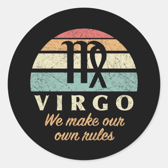 Funny Virgo Zodiac Rules Runder Aufkleber (Vorderseite)