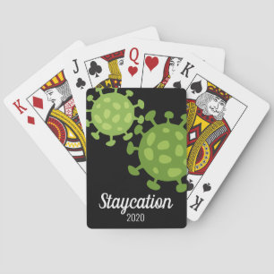 Funny Virus Staycation 2020 Quarantine Life schwar Spielkarten