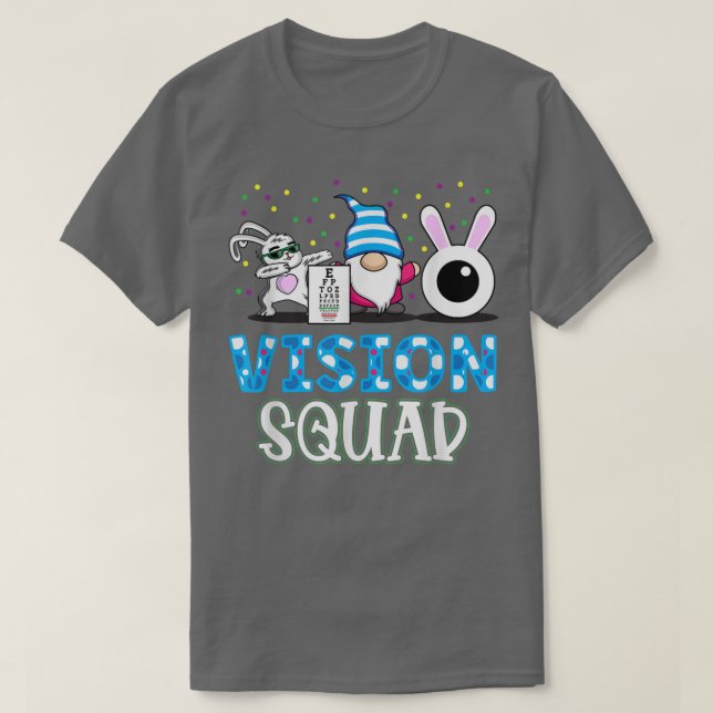Funny Vision Squad Optometrie Optometriker Bunny E T-Shirt (Design vorne)