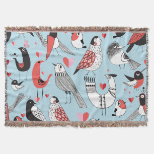 Funny Vogel Illustrationen, Grafik nahtlos. Decke