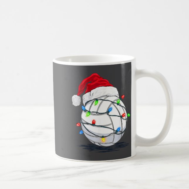 Funny Volleyball Ball Christmas Graphics Lights Lo Kaffeetasse (Rechts)