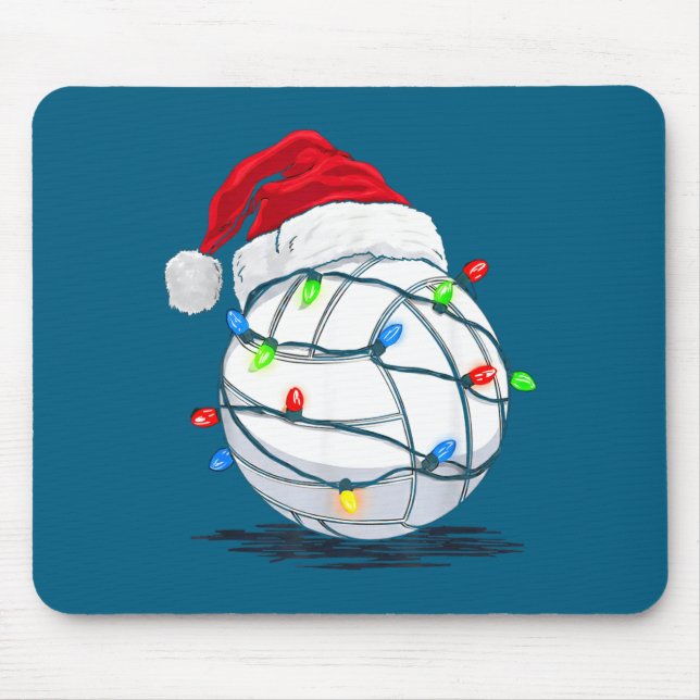 Funny Volleyball Ball Christmas Graphics Lights Lo Mousepad (Vorne)