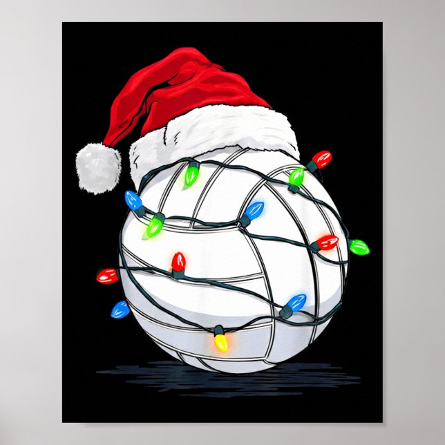 Funny Volleyball Ball Christmas Graphics Lights Lo Poster (Vorne)