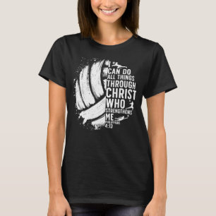 Funny Volleyball Christlich für Herren Frauen Jung T-Shirt