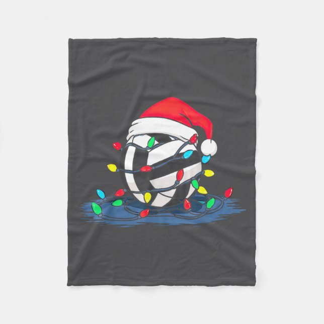 Funny Volleyball Christmas Graphics Lights Lover P Fleecedecke (Vorderseite)