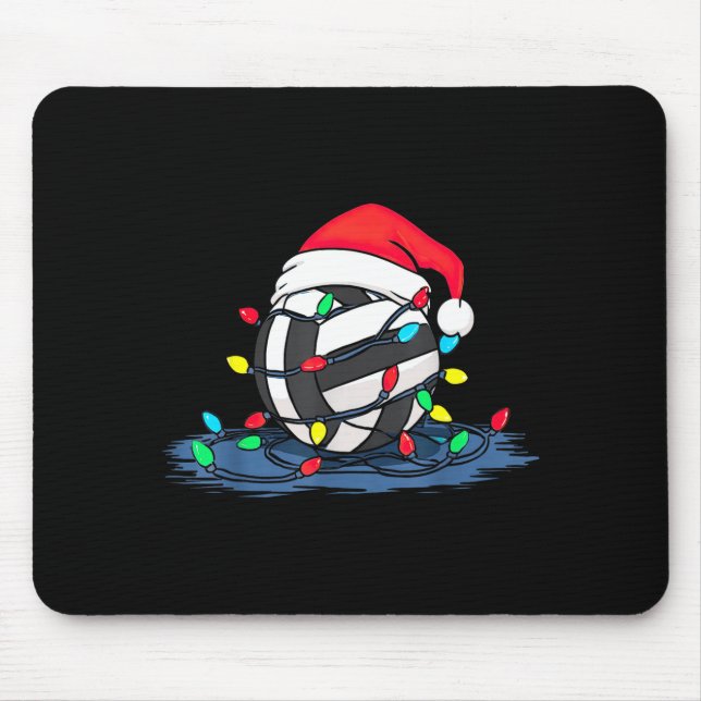 Funny Volleyball Christmas Graphics Lights Lover P Mousepad (Vorne)