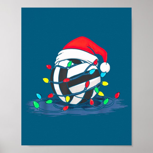 Funny Volleyball Christmas Graphics Lights Lover P Poster (Vorne)