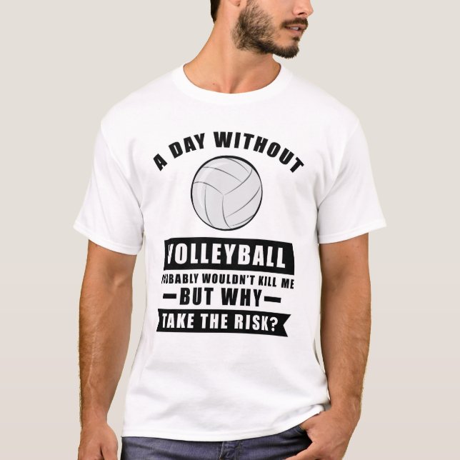 Funny Volleyball Design T-Shirt (Vorderseite)