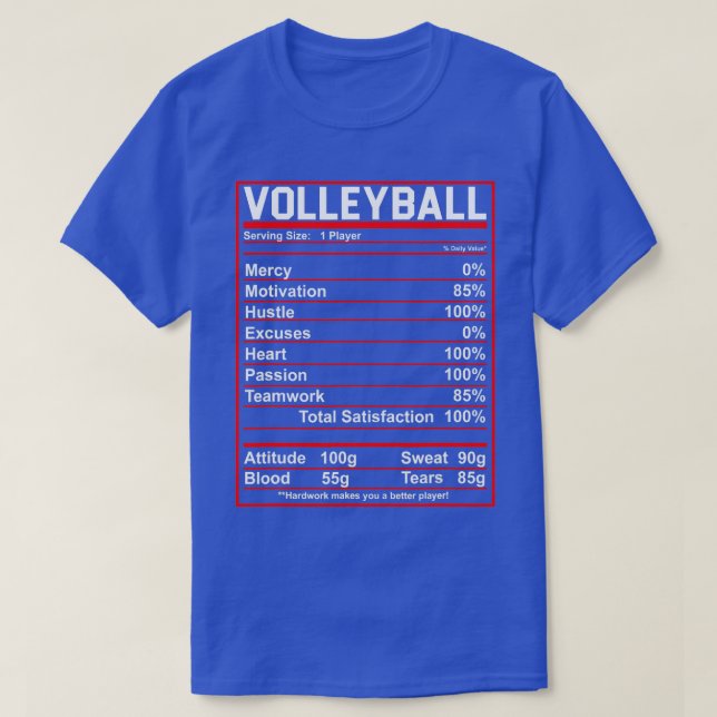 Funny Volleyball Ernährung Fakten Frauen Männer T-Shirt (Design vorne)