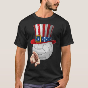 Funny Volleyball Liebhaber Onkel Sam 4. Juli T-Shirt