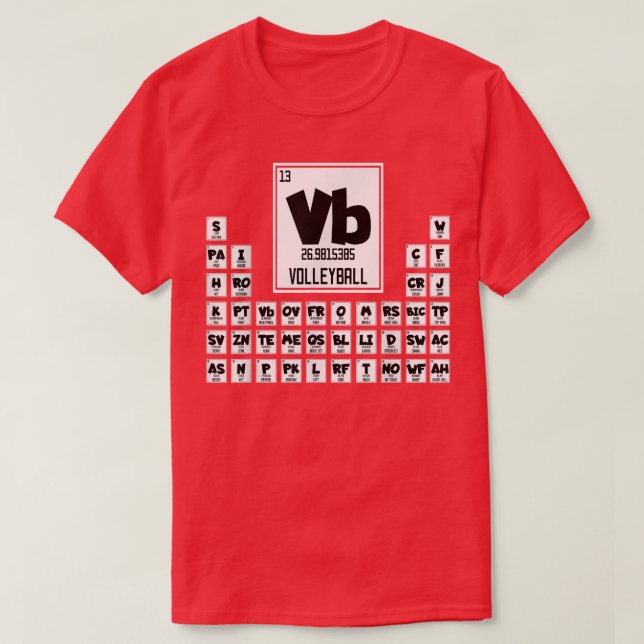 Funny Volleyball Periodischer Tisch  T-Shirt (Design vorne)