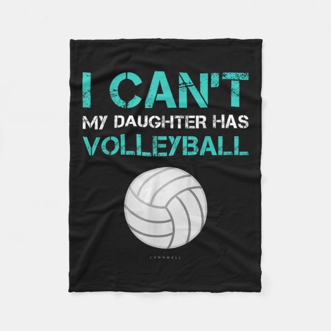 Funny Volleyball Shirt_ Ich kann meine Tochter nic Fleecedecke (Vorderseite)