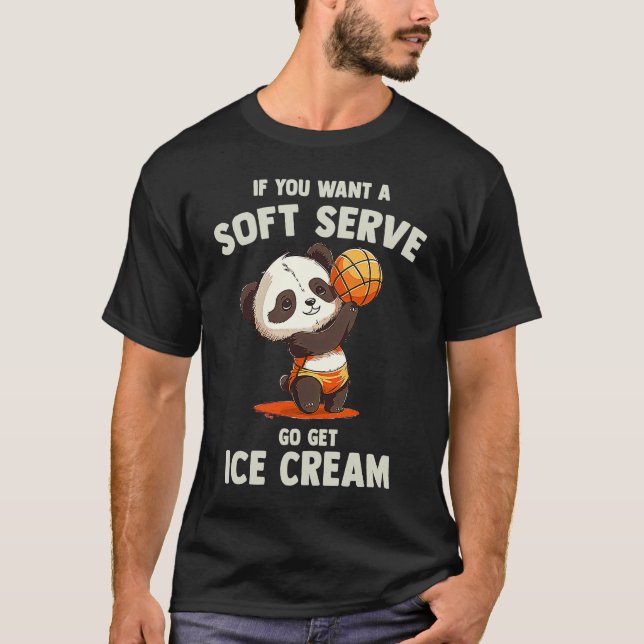 Funny Volleyball Soft Serve  Funny Baby Panda Voll T-Shirt (Vorderseite)