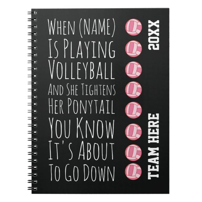 Funny Volleyball Team Player Gifts For Her Girls Notizblock (Vorderseite)
