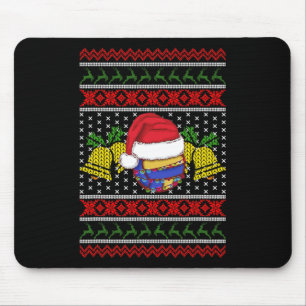 Funny Volleyball Team Ugly Sweater Christmas Light Mousepad