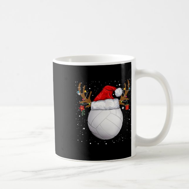 Funny Volleyball Weihnachtsmannmütze Weihnachtsfei Kaffeetasse (Rechts)