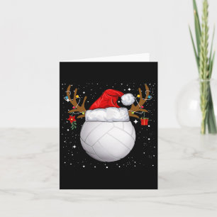 Funny Volleyball Weihnachtsmannmütze Weihnachtsfei Karte