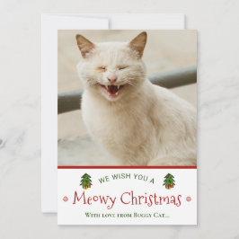 Funny von Cat Meowy Weihnachts-Foto Feiertagskarte