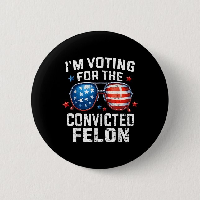 Funny Voting Trump 2024 Ich stimme für die Button (Vorderseite)