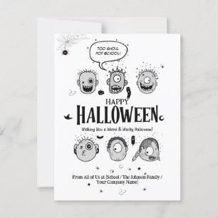 Funny Wacky Monster Kids Halloween Postkartendesig Postkarte