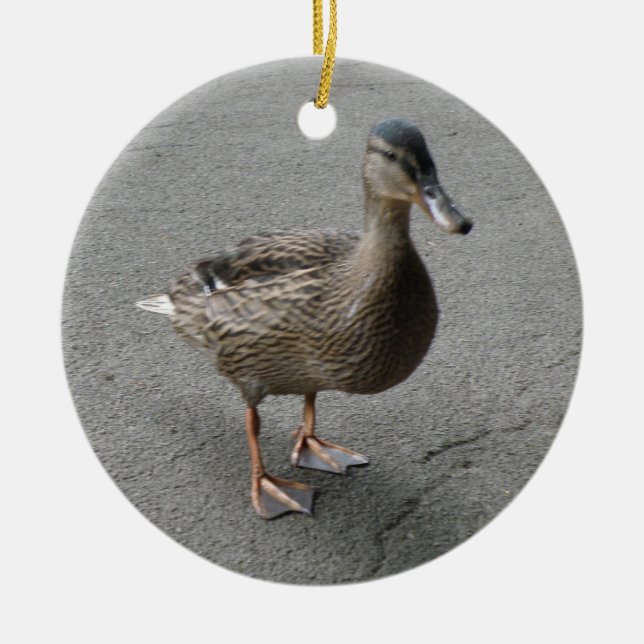 Funny Waddling Duck Custom Geburtstag Keramikornament (Vorne)