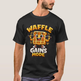 Funny Waffle Gains Mode Shirt Cute Gym Waffle Tee