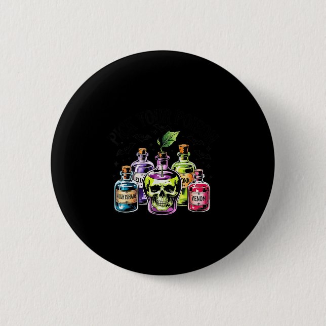 Funny Wählen Sie Ihr Gift Apple Halloween Gothic P Button (Vorderseite)