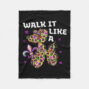 Funny Walk es wie ein Hund Mardi Gras Leopard Desi Fleecedecke