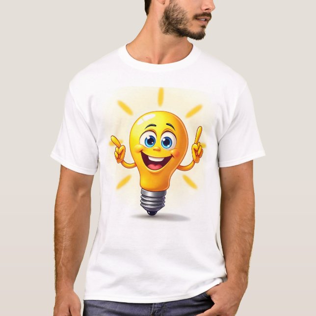 Funny Walking Cartoon Lichtkugel Illustration T-Shirt (Vorderseite)