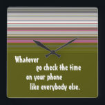 Funny Wall Clock Quadratische Wanduhr<br><div class="desc">Funny Wall Clock</div>