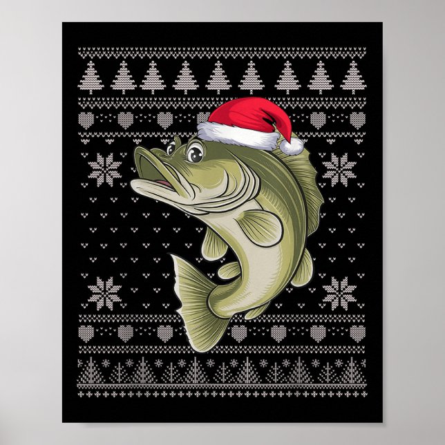 Funny Walleye Fisch Ugge Weihnachtskraut Santa Xm Poster (Vorne)