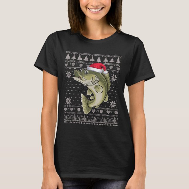 Funny Walleye Fisch Ugge Weihnachtskraut Santa Xm T-Shirt (Vorderseite)
