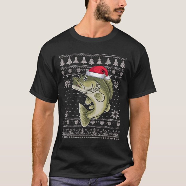 Funny Walleye Fisch Ugge Weihnachtskraut Santa Xm T-Shirt (Vorderseite)