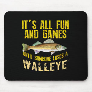 Funny Walleye Fischen Süßwasser Fisch Grafische Mä Mousepad
