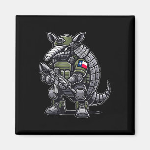 Funny War madillo The Veteran Tactical Texas Flag Magnet