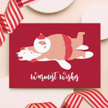 Funny Warmlands wünscht Weihnachtskarte Feiertagskarte<br><div class="desc">Ein alberner Körper positiver Santa,  um Schönheit,  Vertrauen und Spaß für die Ferien zu fördern.</div>