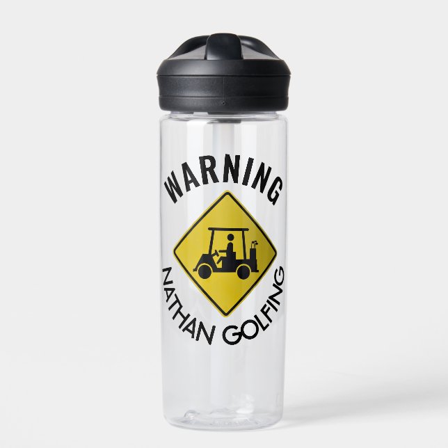 Funny Warner Golf Cart Personalisiert Trinkflasche (Vorderseite)